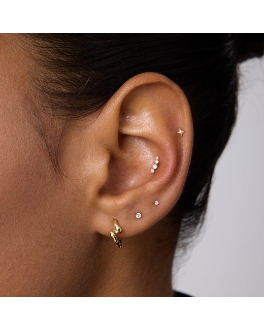 Vanhi Metallic 14K Solid Lab-Grown Diamond Prong Set Flat Back Stud