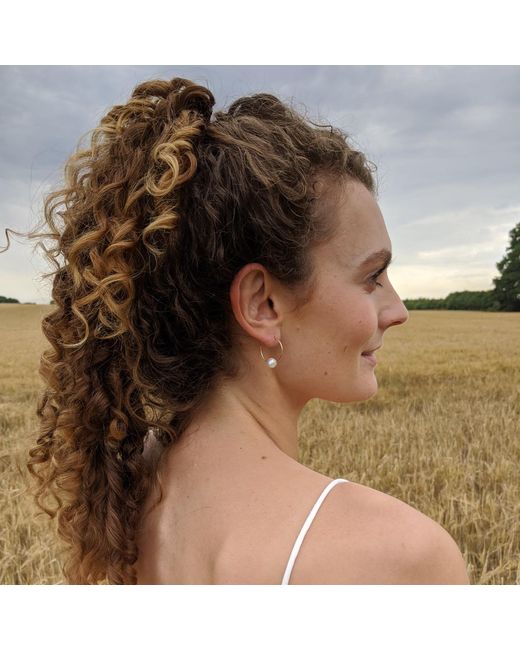Kiri & Belle Metallic Mia Small Pearl Filled Wire Hoop Earrings