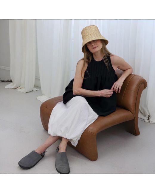 London Atelier Byproduct Natural Neutrals Raffia Lamp Bucket Hat