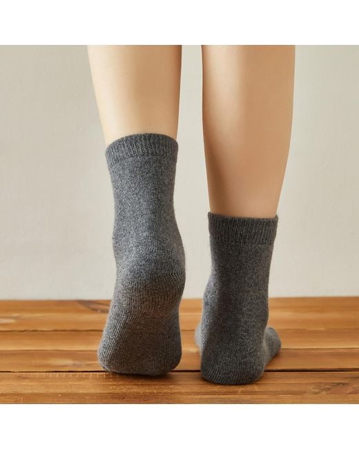 Soft Strokes Silk Gray Wool Quarter-Length Socks Set Of Two