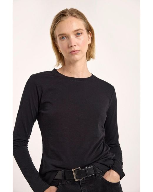 Brodie Cashmere Blue Long Sleeve Crew Neck