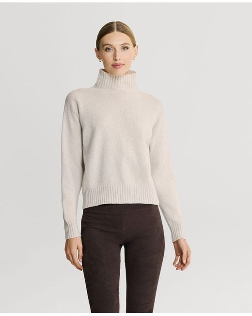 Really Wild Clothing White Neutrals Kinalba Lambswool High-Neck Sweater