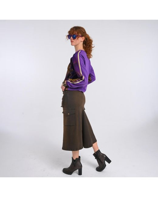 Lalipop Design Blue Abstract Print & Paneled Sweatshirt