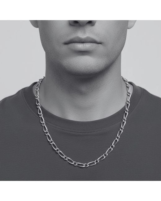 Tg-Jewellery by Tamara Gervasio Metallic Figaro Chain – Sterling With T-Bar Clasp for men