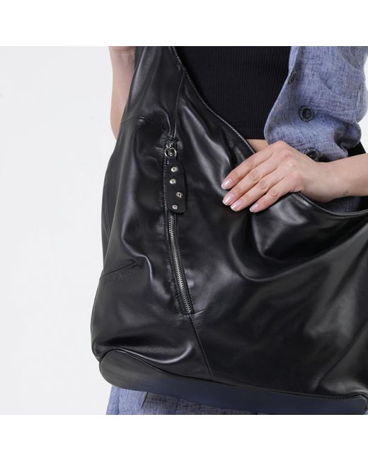 Metamorph Black Asymmetric Leather Bag