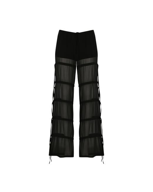 Khéla the Label Black Back To Adjustable Chiffon Pants In