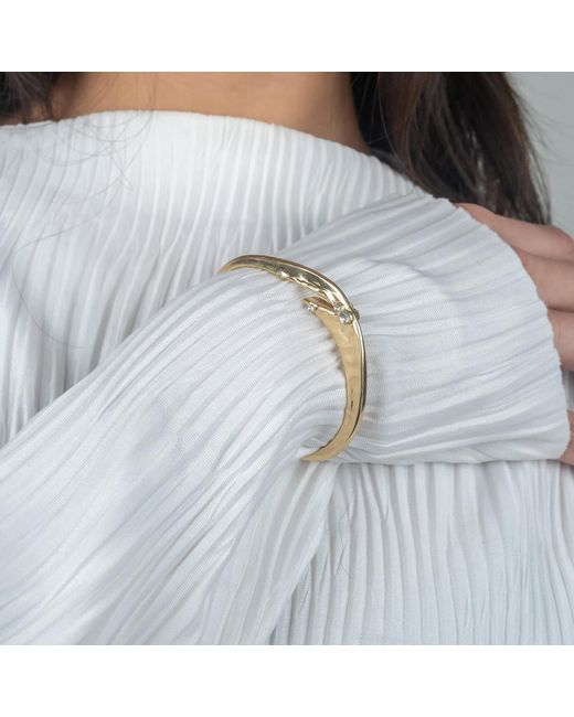 Rare Matters Jewelry Metallic Golden Ripple Cuff Bangle Bracelet