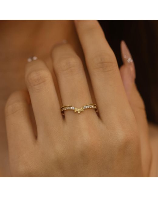 Azura Jewelry New York Metallic Abloom B Stacking Ring Vermeil