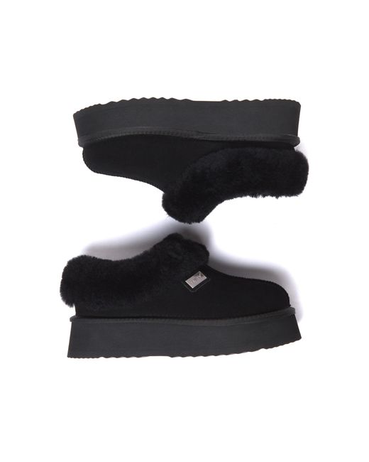 EverAu Australia Black Topknot Leather Slippers
