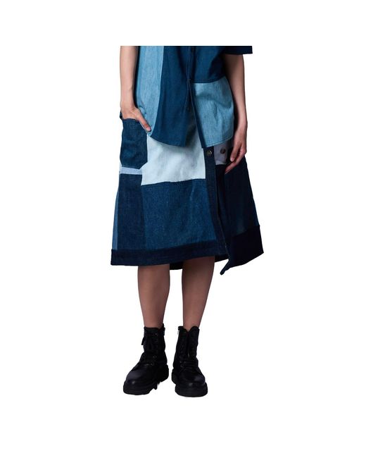 Story Wear Blue Denim Wrap Skirt