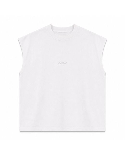 mysimplicated White Oversized Sleeveless Tee for men