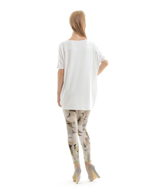 Conquista Natural Silky Geometric Print Pants