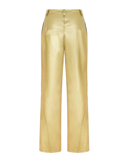 Nocturne Yellow High Waist Faux Leather Pants