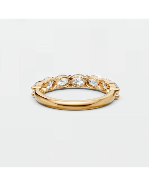 Aya Fine Jewelry Metallic Oval Lab Diamond Half Eternity Wedding Band
