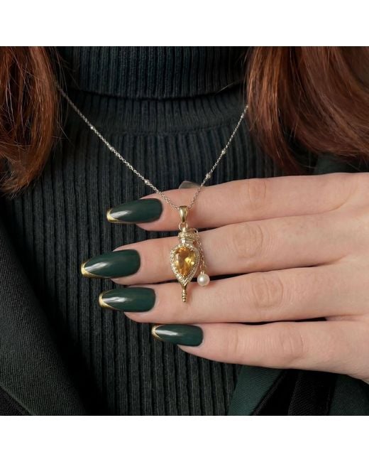 Azura Jewelry New York Metallic Elixir Of Fortune Necklace Vermeil