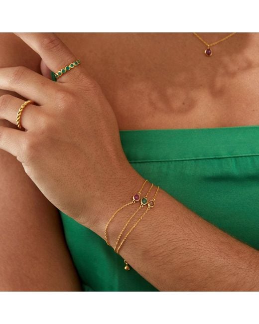 Auree Jewellery Metallic Hampton Emerald & Gold Vermeil Bracelet