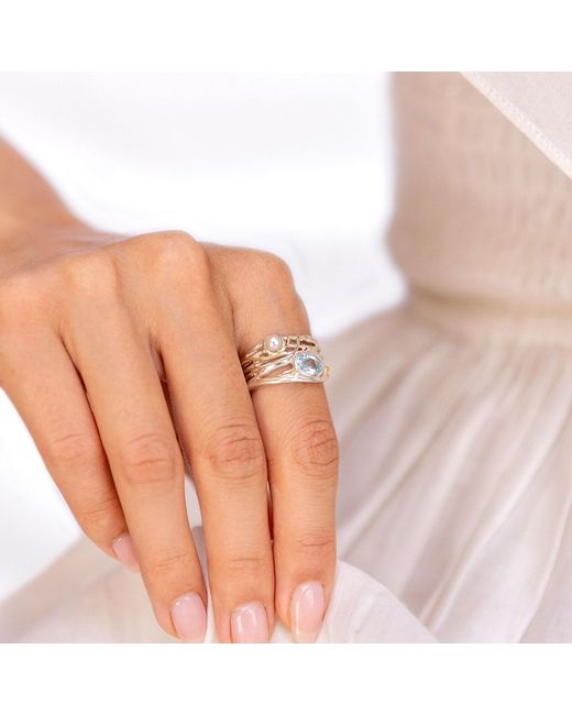 Isla Silver White Topaz & Freshwater Pearl Statement Ring