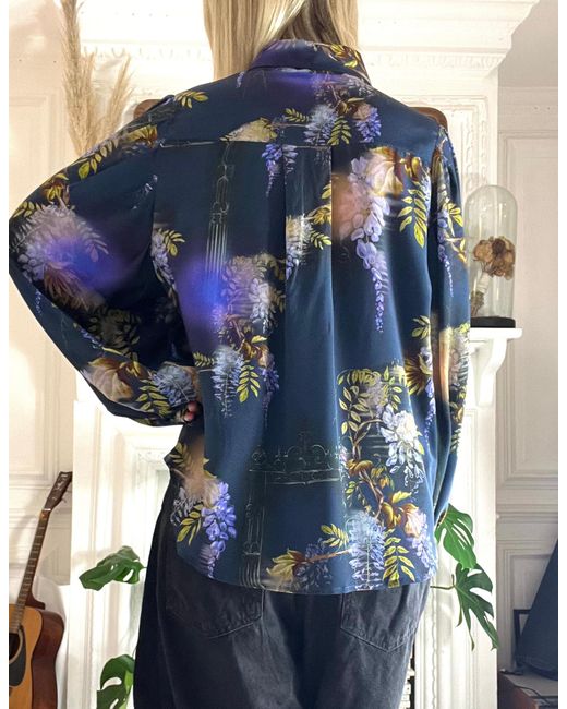 Klements Blue Paints Silk Blouse