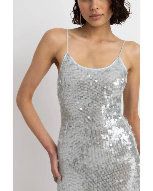 Amy Lynn White Gigi Ice Sequin Maxi Dress