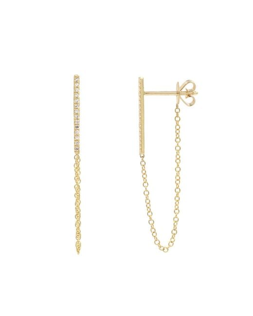 KAMARIA White Diamond Bar Chain Earring Studs