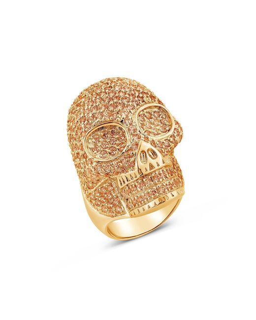 SALLY SKOUFIS Metallic Life Ring With Made Champagne Diamonds