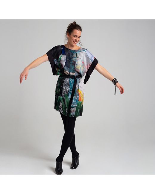 ARTISTA Blue Forest Pleat Dress