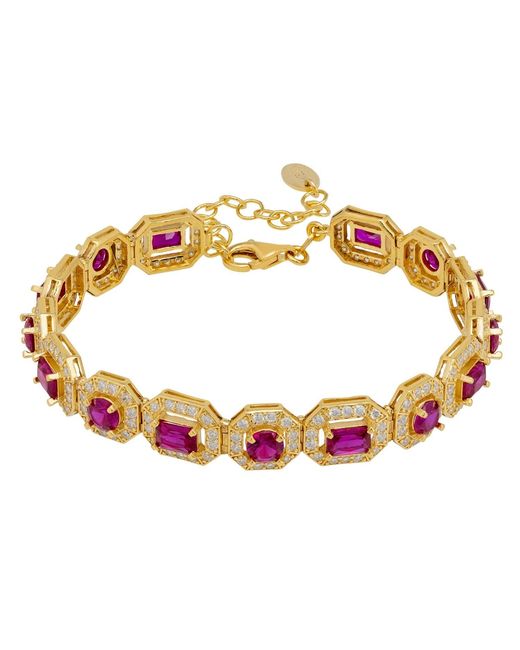 Latelita London Metallic Whistledown Ruby Gemstone Bracelet