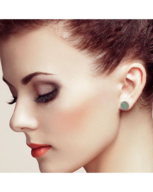 Artisan Green 14K Topaz & Tsavorite Dome Stud Earrings
