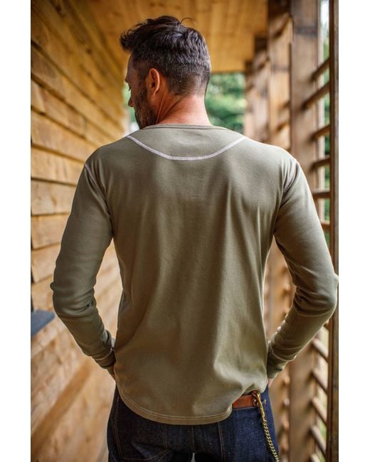 &SONS Trading Co Green Sons The New Elder Henley Shirt Army for men