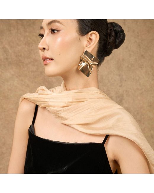 Silk and Bears Natural Champagne Silk Scarf – Hand-Dyed Mulberry Silk Shawl, Wedding & Bridesmaid Wrap