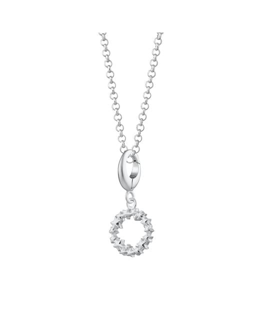 Lily Charmed Metallic Sterling Circle Star Cluster Charm Necklace