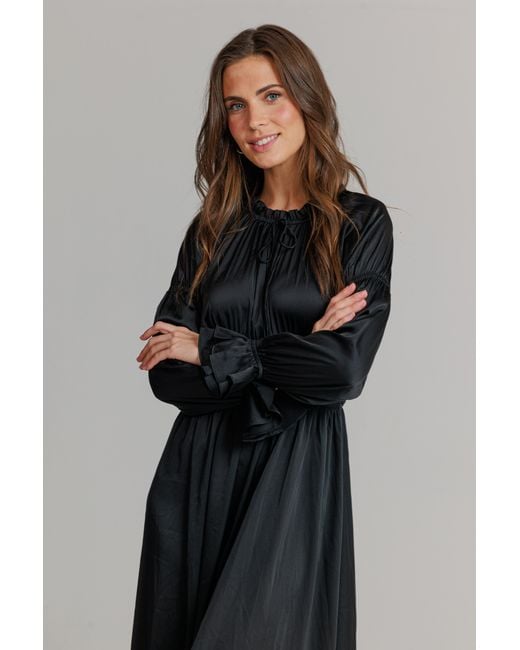 Lou&Up (Formerly Loup Clothing) Black Satin Smock Dress