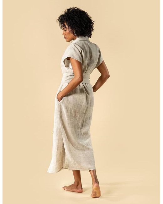 The Summer Edit Natural Neutrals Tatum Luxe Linen Shirt Dress