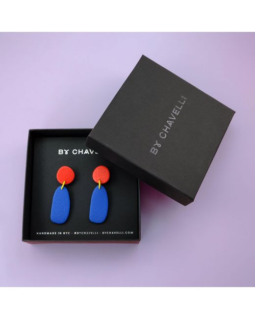 By Chavelli Multicolor Miro Abstract Drop Earrings
