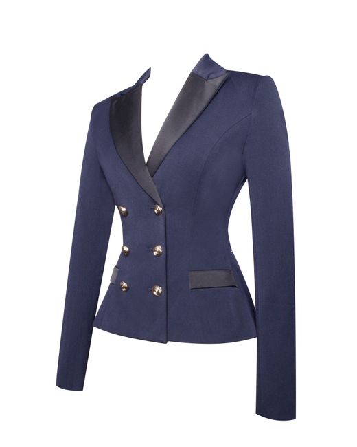 Miss Circle New York Blue Nasia Double Breast Backless Blazer