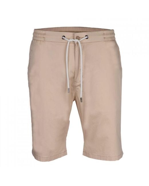 DAVID WEJ Natural Neutrals Plain Drawstring Shorts – Stone for men