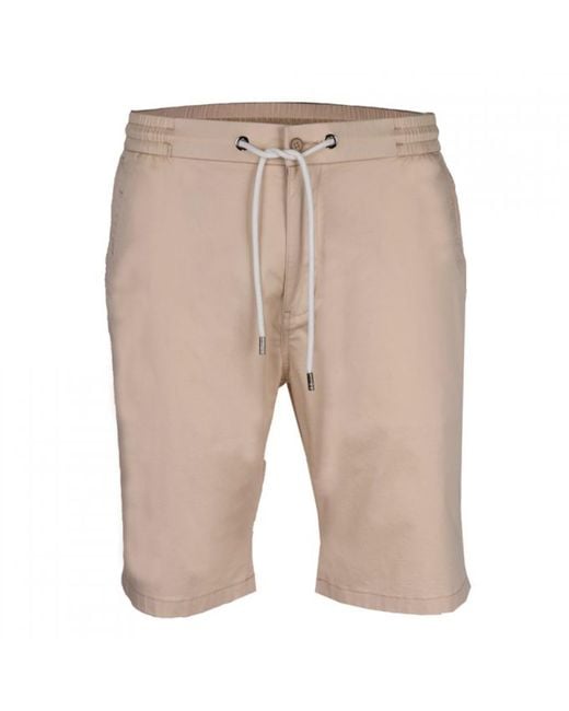 DAVID WEJ Natural Neutrals Plain Drawstring Shorts – Stone for men