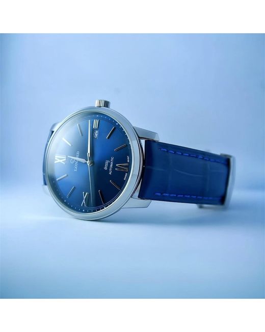 Lonard Watches Blue Dressy Soleil Sellita Sw Automatic Movement Swiss Exposed Case Back for men