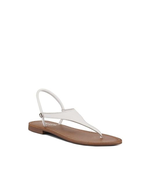 Rag & Co White Madeline Flat Thong Sandals By Rag & Co