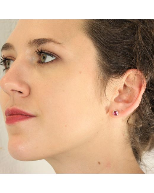 The Jewellery Store London Pink October Birthstone Earring Studs- Tourmaline Gemstone