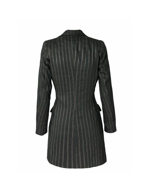 AVENUE No.29 Black Double Breasted Linen Blazer Dress