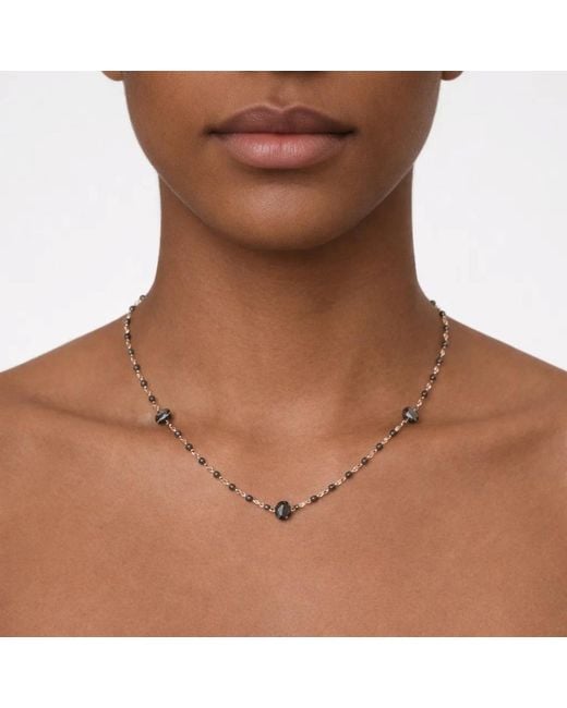 Rahul's Jewels Metallic 18" Genuine Diamond Rosary Necklace