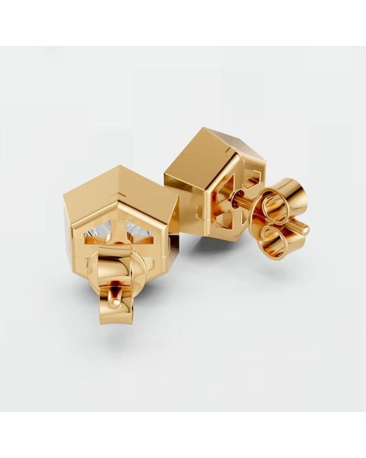 Aya Fine Jewelry Yellow Minimalist Hexagon Lab Diamond Earrings
