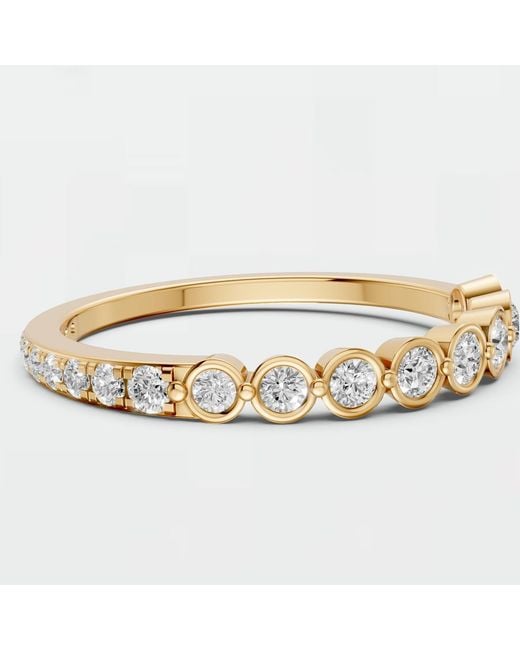 Aya Fine Jewelry Metallic Round Brilliant Lab Grown Diamond Bezel Band Ring