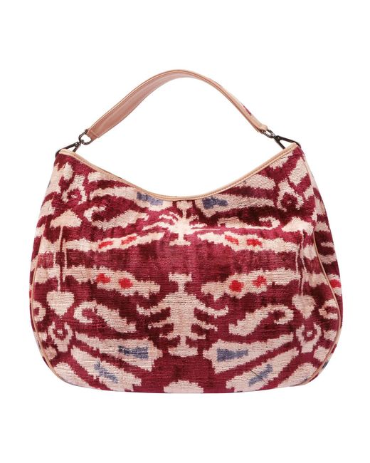 SJW BAGS LONDON Red Garuda Velvet Ikat Bag