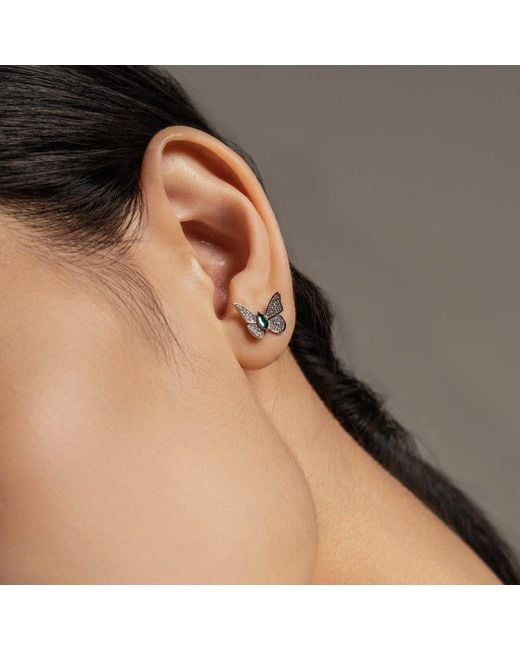 Far East Jewelry Blue Handcrafted & Crystal Dream Butterfly Earrings