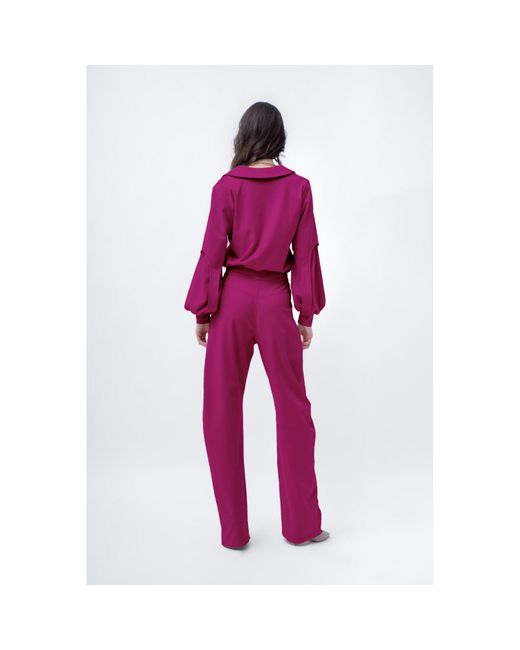 BLUZAT Pink Fuchsia Balloon Trousers