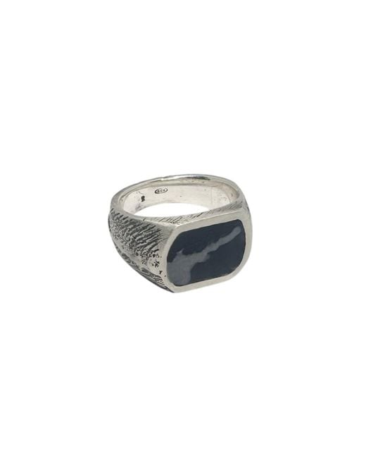 Tg-Jewellery by Tamara Gervasio Multicolor Trace Enamel Signet Ring — Recycled Sterling – Sand Casting for men
