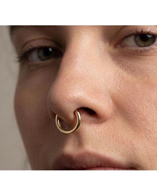 Zahav Jewelry Metallic 14K Solid Captive Segment Clicker Hoop