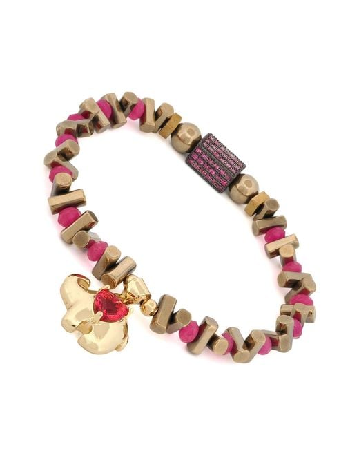 Ebru Jewelry Red Guardian Love Ruby Heart & Elephant Bracelet